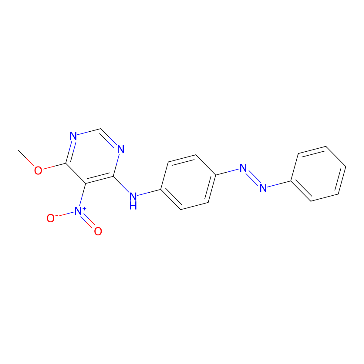 6-methoxy-5-nitro-N-{4-[(E)-phenyldiazenyl]phenyl}pyrimidin-4-amine molecular structure, CAS 372978-09-1
