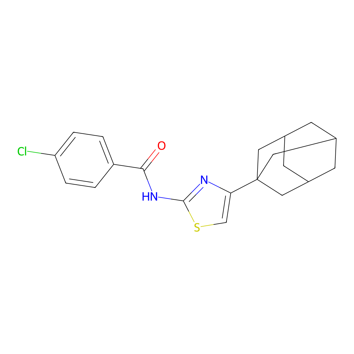 N-[4-(1-adamantyl)-1,3-thiazol-2-yl]-4-chlorobenzamide molecular structure, CAS 372978-22-8