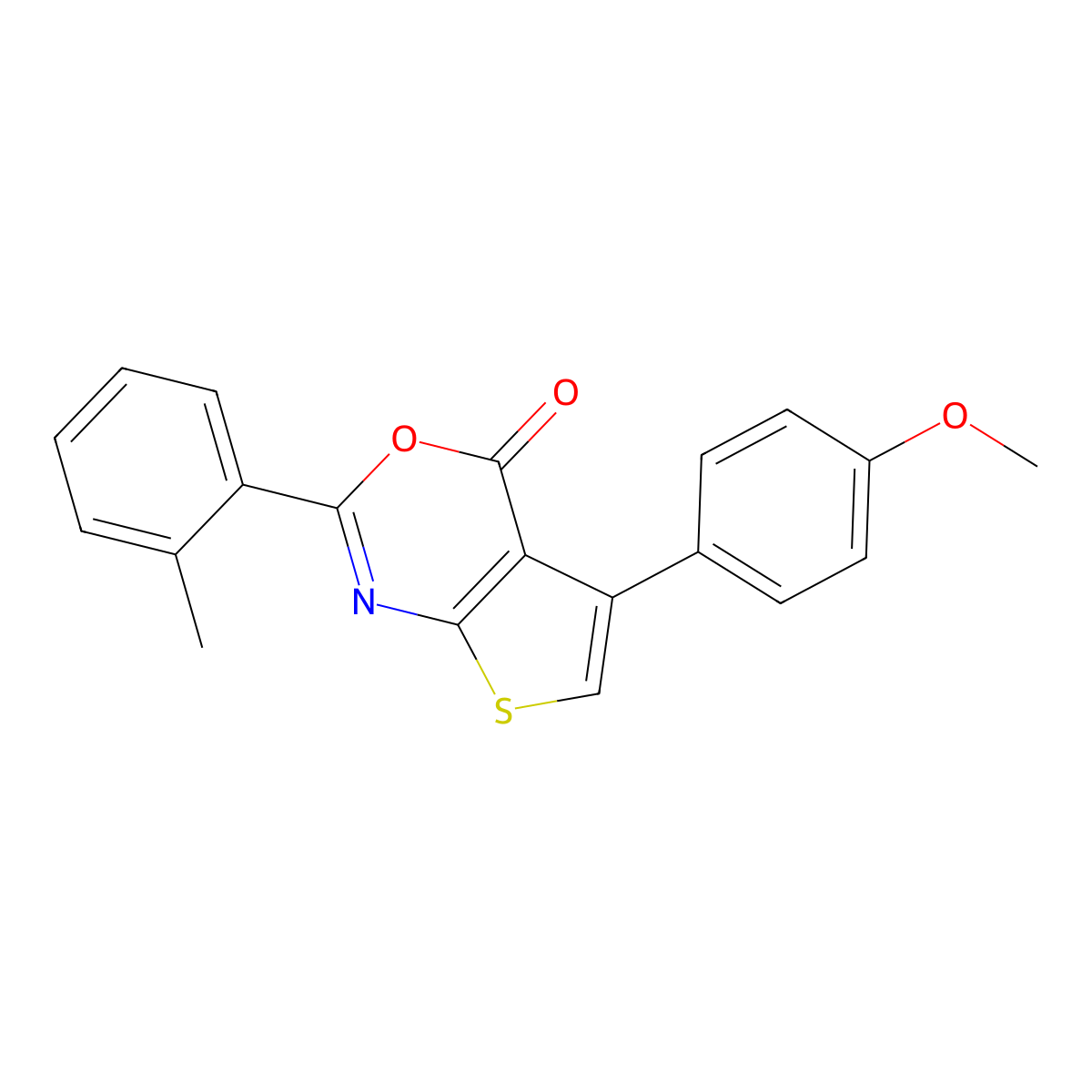 5-(4-Methoxyphenyl)-2-(2-methylphenyl)thieno[2,3-d][1,3]oxazin-4-one molecular structure, CAS 372978-41-1