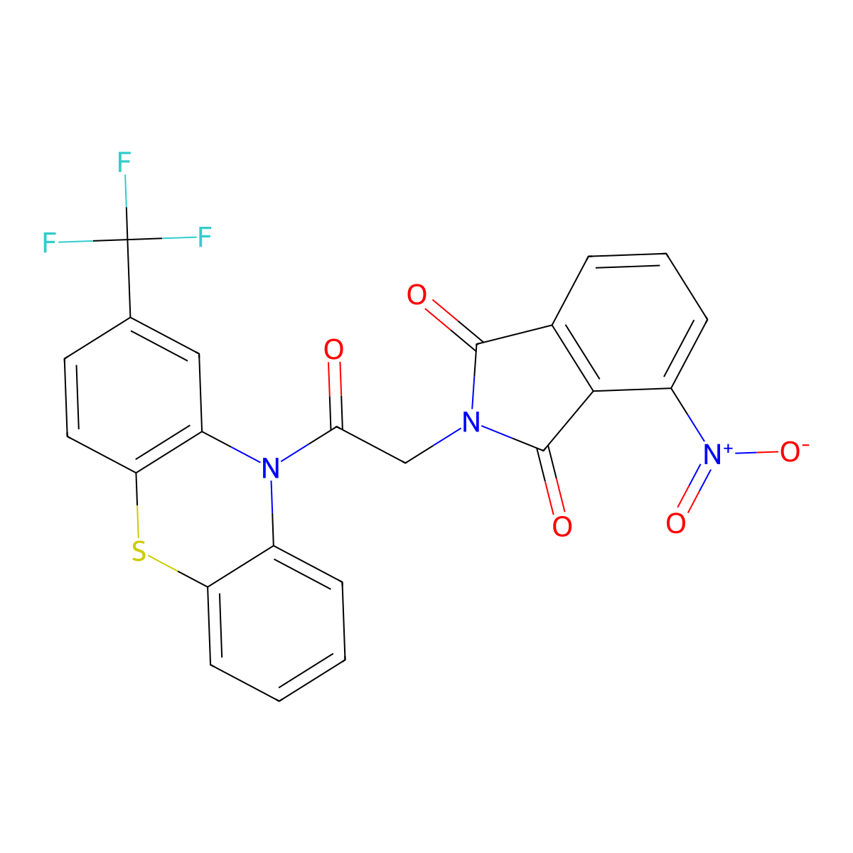 4-Nitro-2-[2-oxo-2-[2-(trifluoromethyl)phenothiazin-10-yl]ethyl]isoindole-1,3-dione molecular structure, CAS 372979-19-6