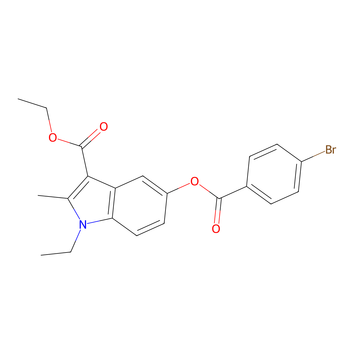 ethyl 5-[(4-bromobenzoyl)oxy]-1-ethyl-2-methyl-1H-indole-3-carboxylate molecular structure, CAS 372979-47-0