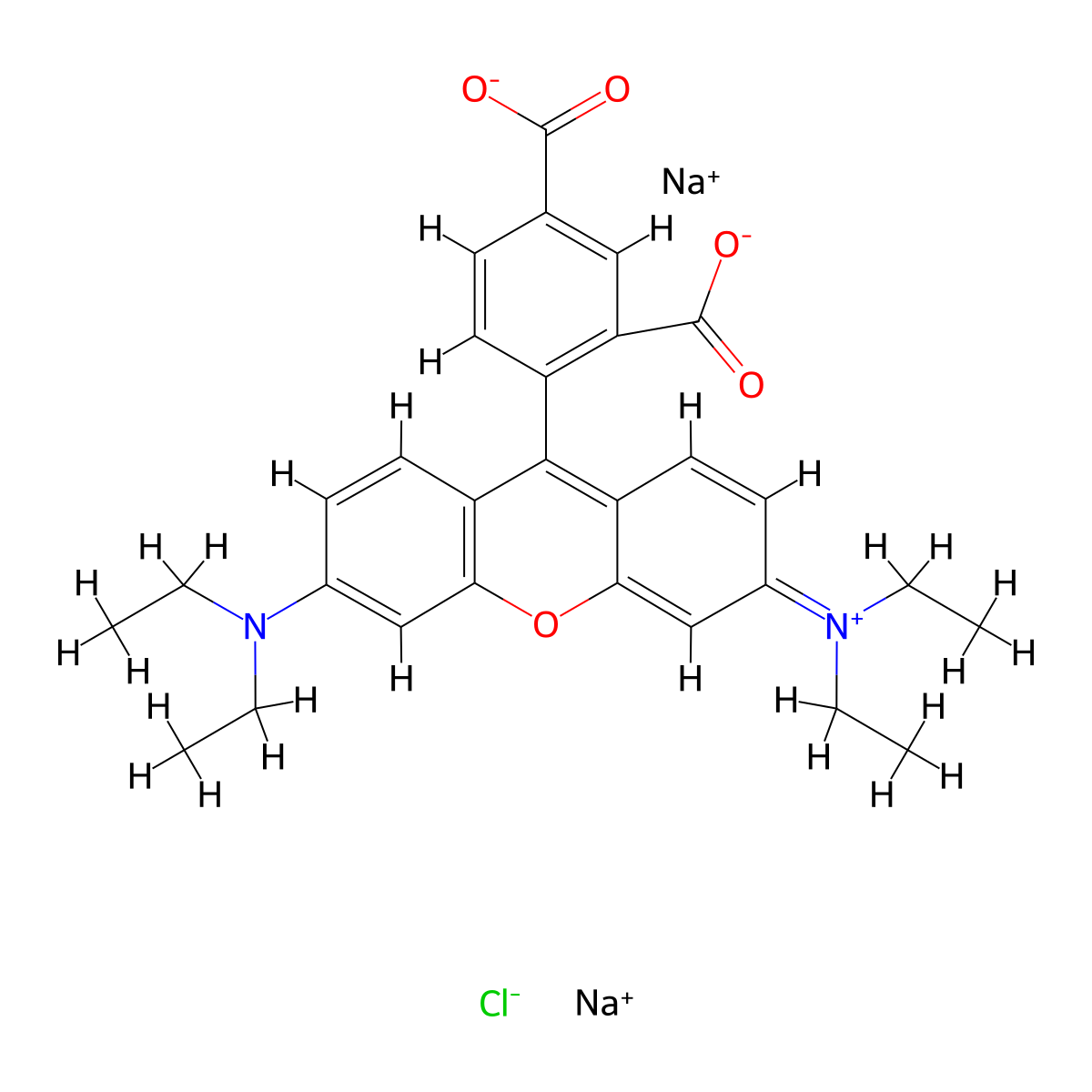 rhodamine WT molecular structure, CAS 37299-86-8