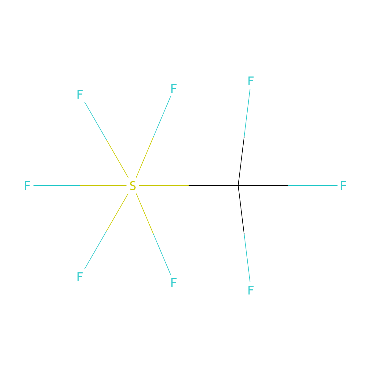 Trifluoromethylsulfur pentafluoride molecular structure, CAS 373-80-8