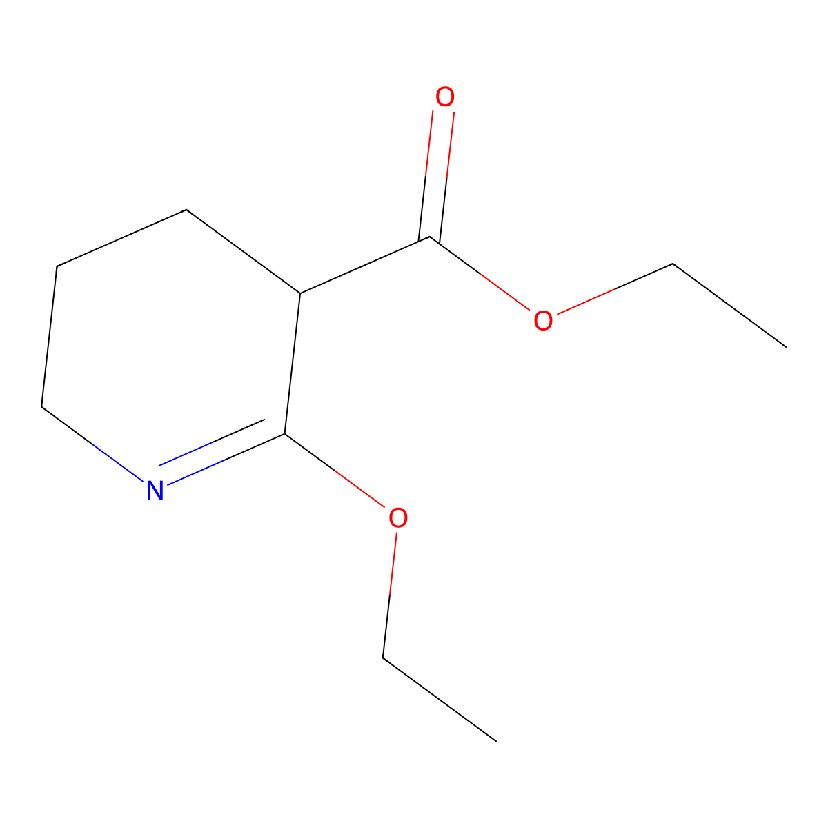 Ethyl 2-ethoxy-3,4,5,6-tetrahydropyridine-3-carboxylate molecular structure, CAS 3731-15-5
