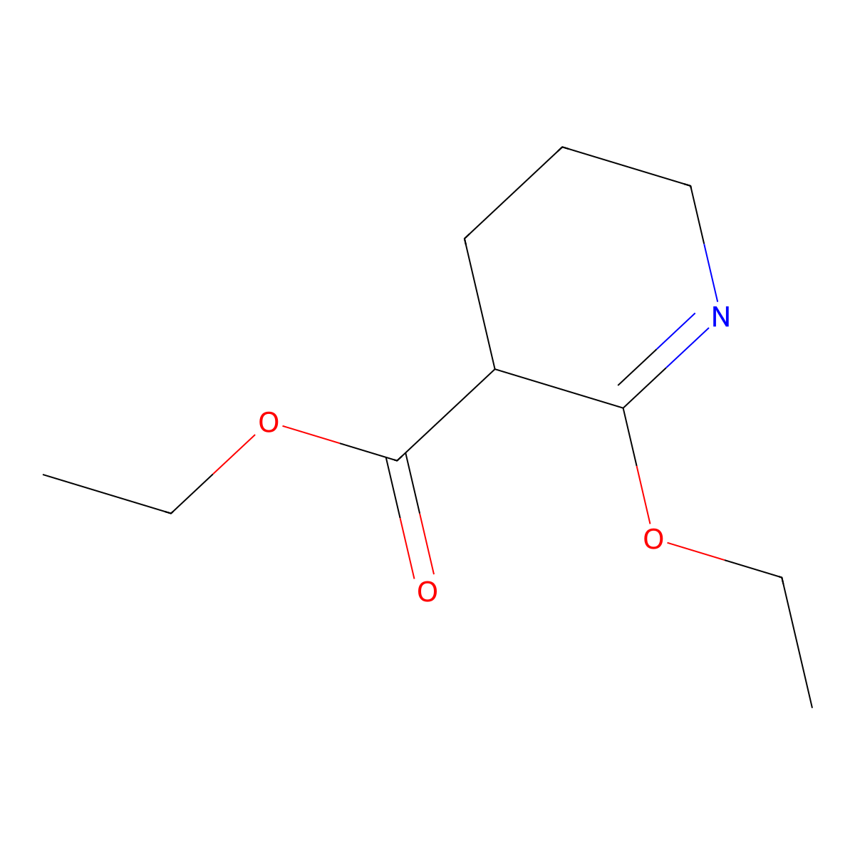Ethyl 2-ethoxy-3,4,5,6-tetrahydropyridine-3-carboxylate molecular structure, CAS 3731-15-5