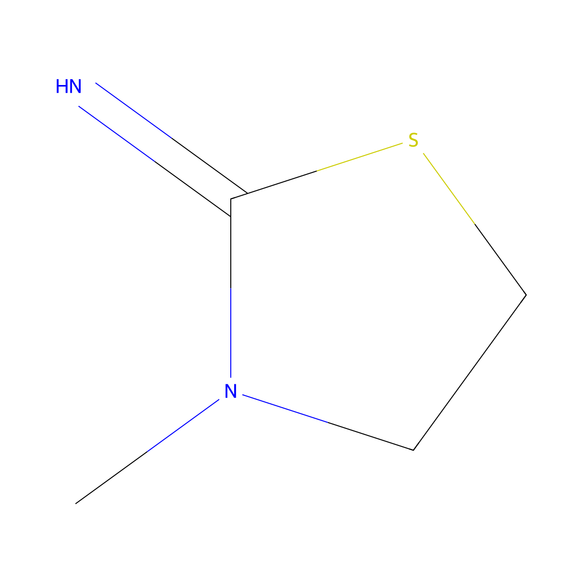 3-Methyl-2-thiazolidinimine molecular structure, CAS 3732-56-7