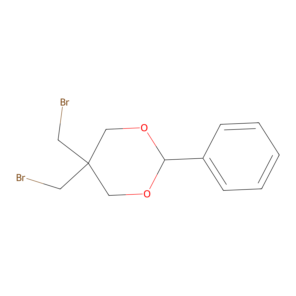 5,5-Bis(bromomethyl)-2-phenyl-1,3-dioxane molecular structure, CAS 3733-29-7