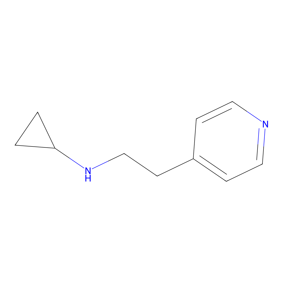 Cyclopropyl-(2-pyridin-4-yl-ethyl)-amine molecular structure, CAS 373356-36-6