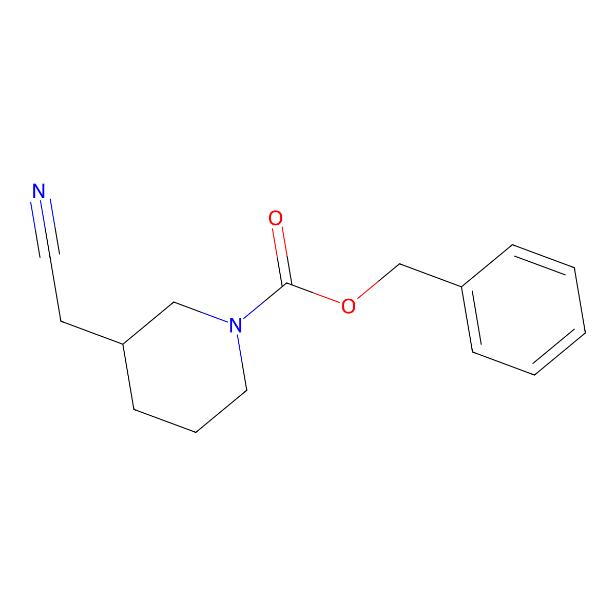 Benzyl 3-(cyanomethyl)piperidine-1-carboxylate molecular structure, CAS 373356-43-5