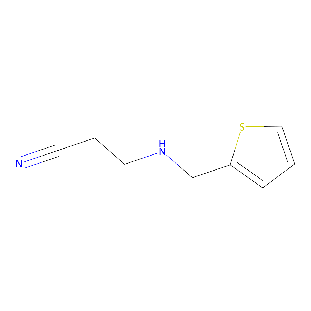 3-[(2-Thienylmethyl)amino]propanenitrile molecular structure, CAS 373356-47-9