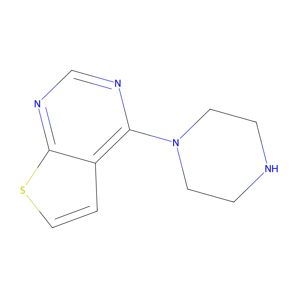 1-{Thieno[2,3-d]pyrimidin-4-yl}piperazine molecular structure, CAS 373356-48-0
