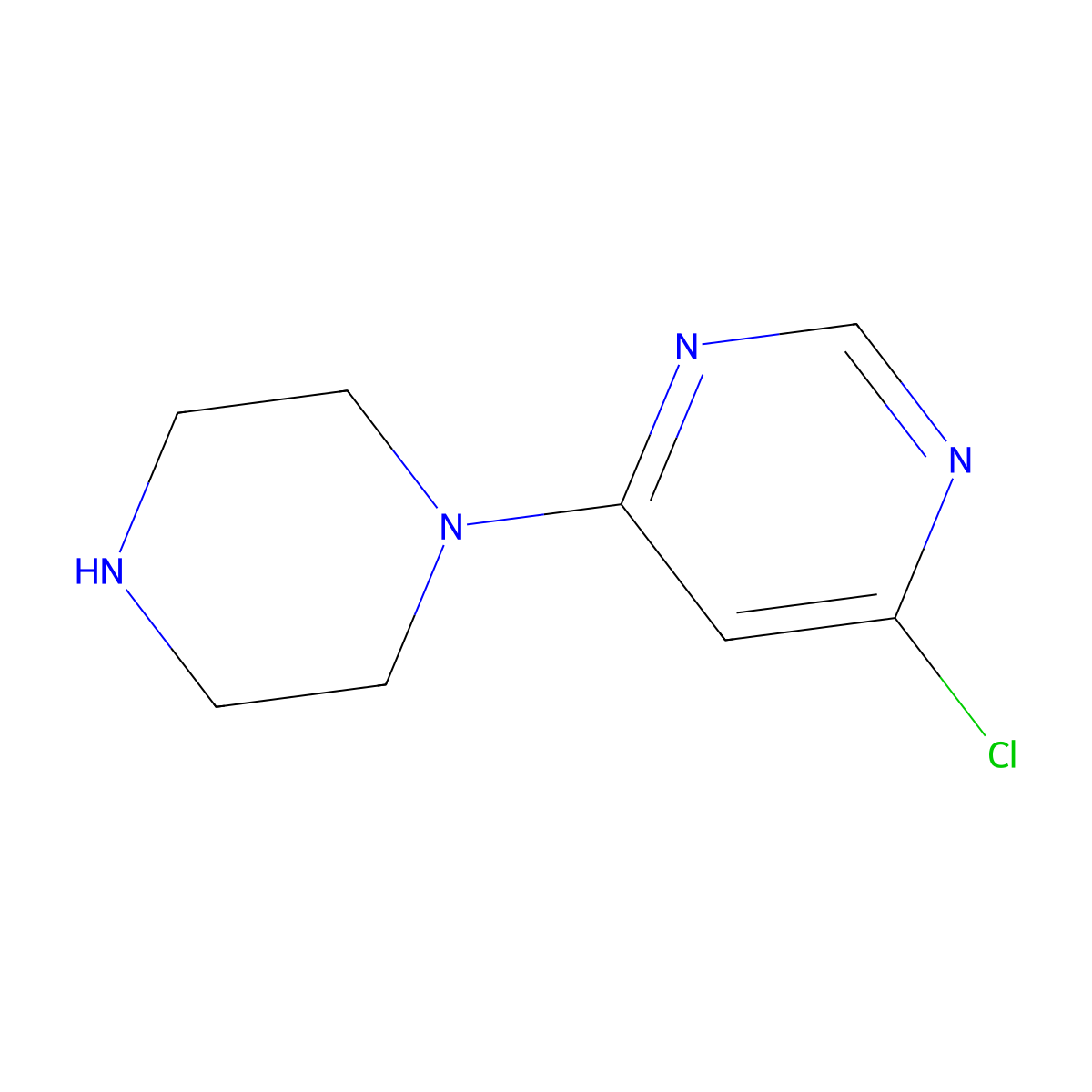 4-Chloro-6-(piperazin-1-yl)pyrimidine molecular structure, CAS 373356-50-4