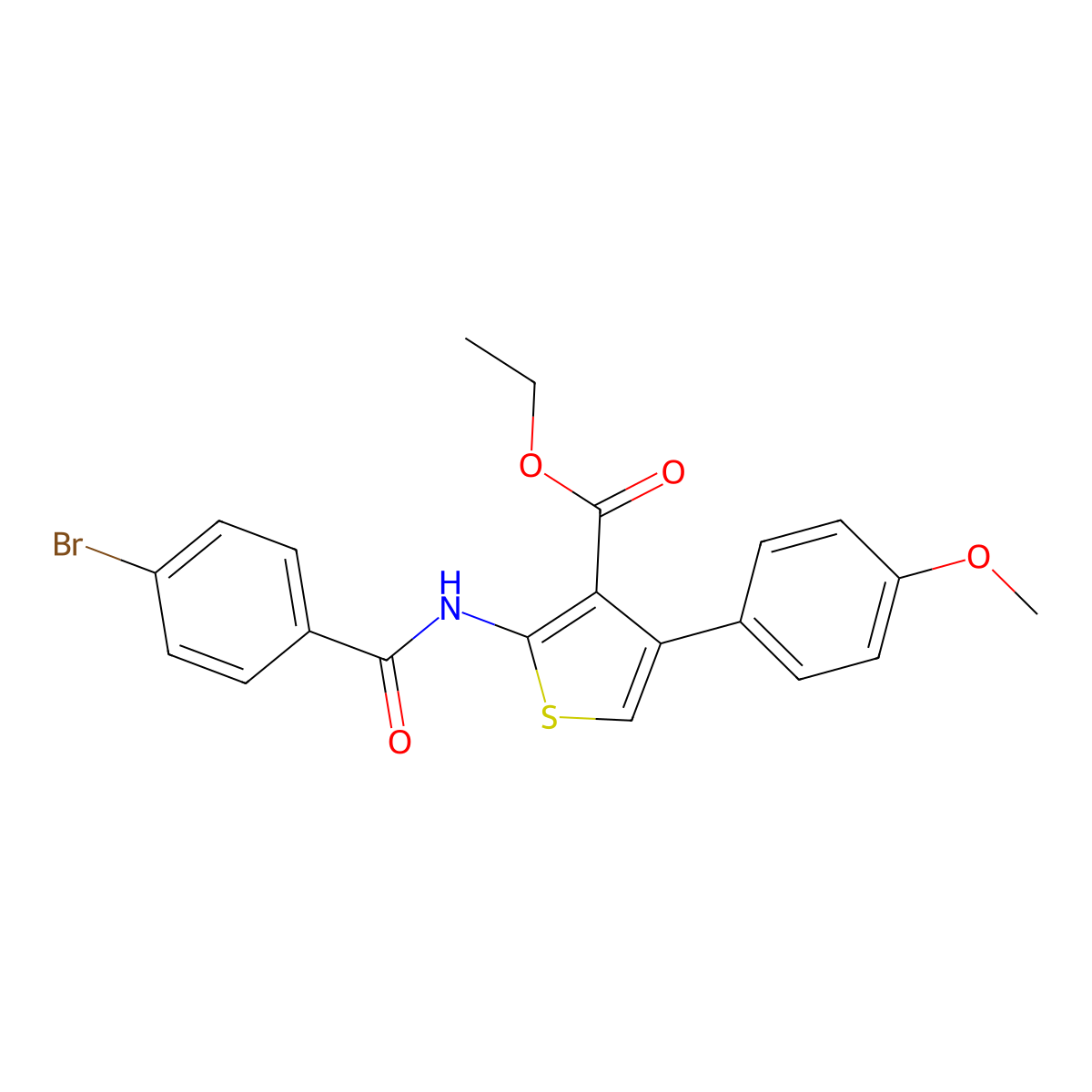 Ethyl 2-(4-bromobenzamido)-4-(4-methoxyphenyl)thiophene-3-carboxylate molecular structure, CAS 373368-36-6