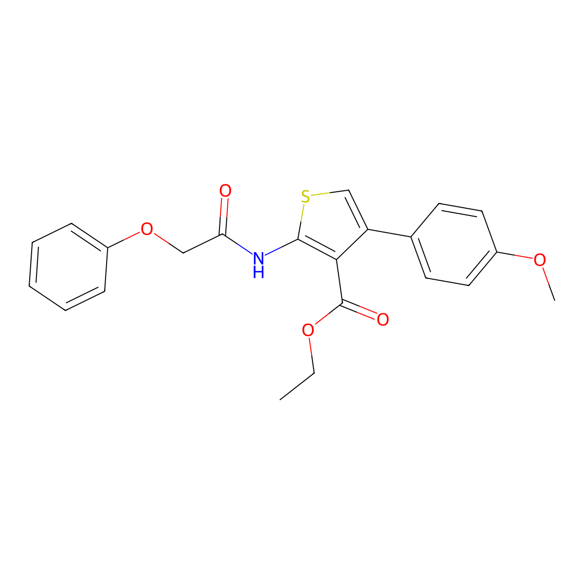 Ethyl 4-(4-methoxyphenyl)-2-(2-phenoxyacetamido)thiophene-3-carboxylate molecular structure, CAS 373369-36-9