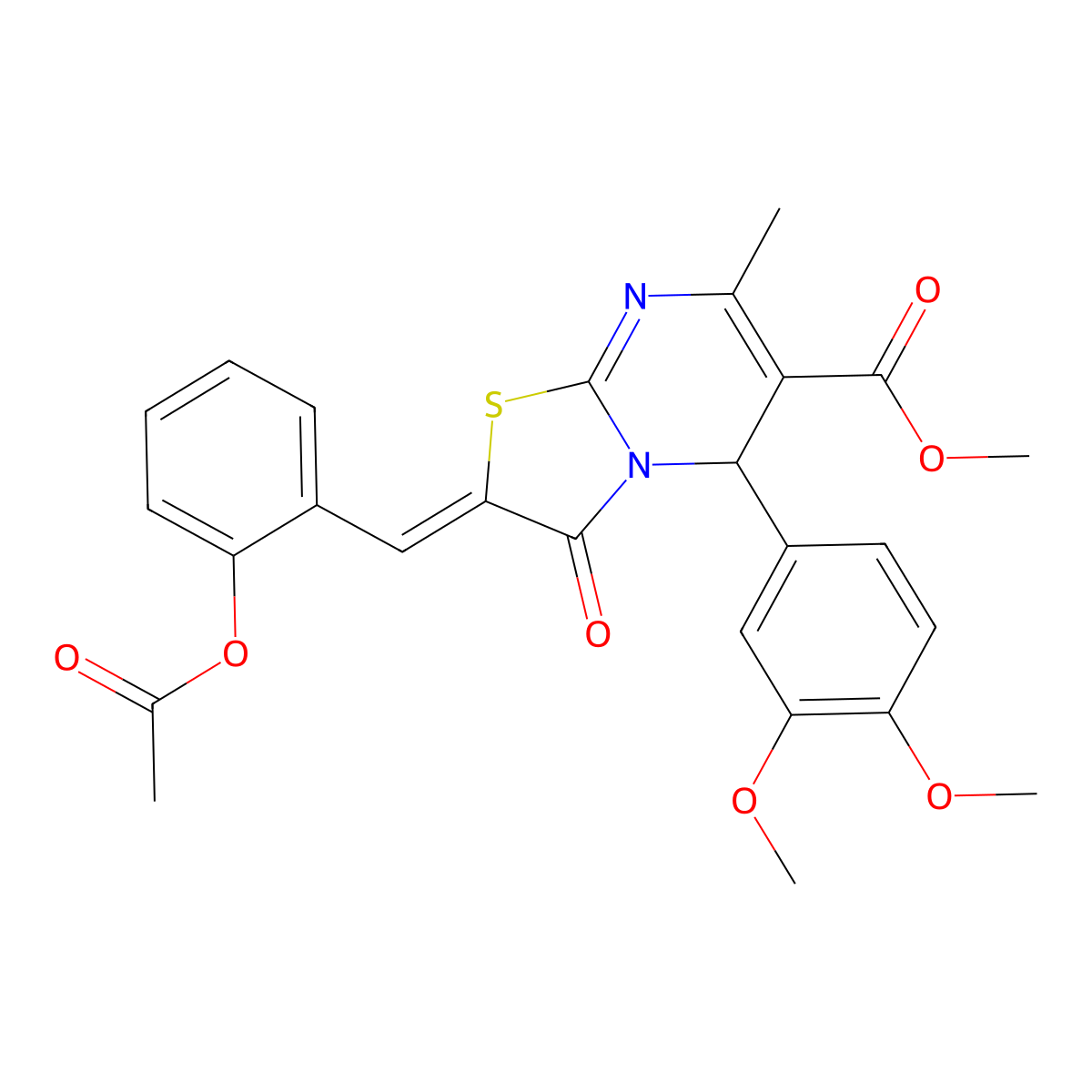 2-{[2-(acetyloxy)phenyl]methylidene}-5-(3,4-dimethoxyphenyl)-7-methyl-3-oxo-2H,3H,5H-[1,3]thiazolo[3,2-a]pyrimidine-6-carboxylate molecular structure, CAS 373370-16-2
