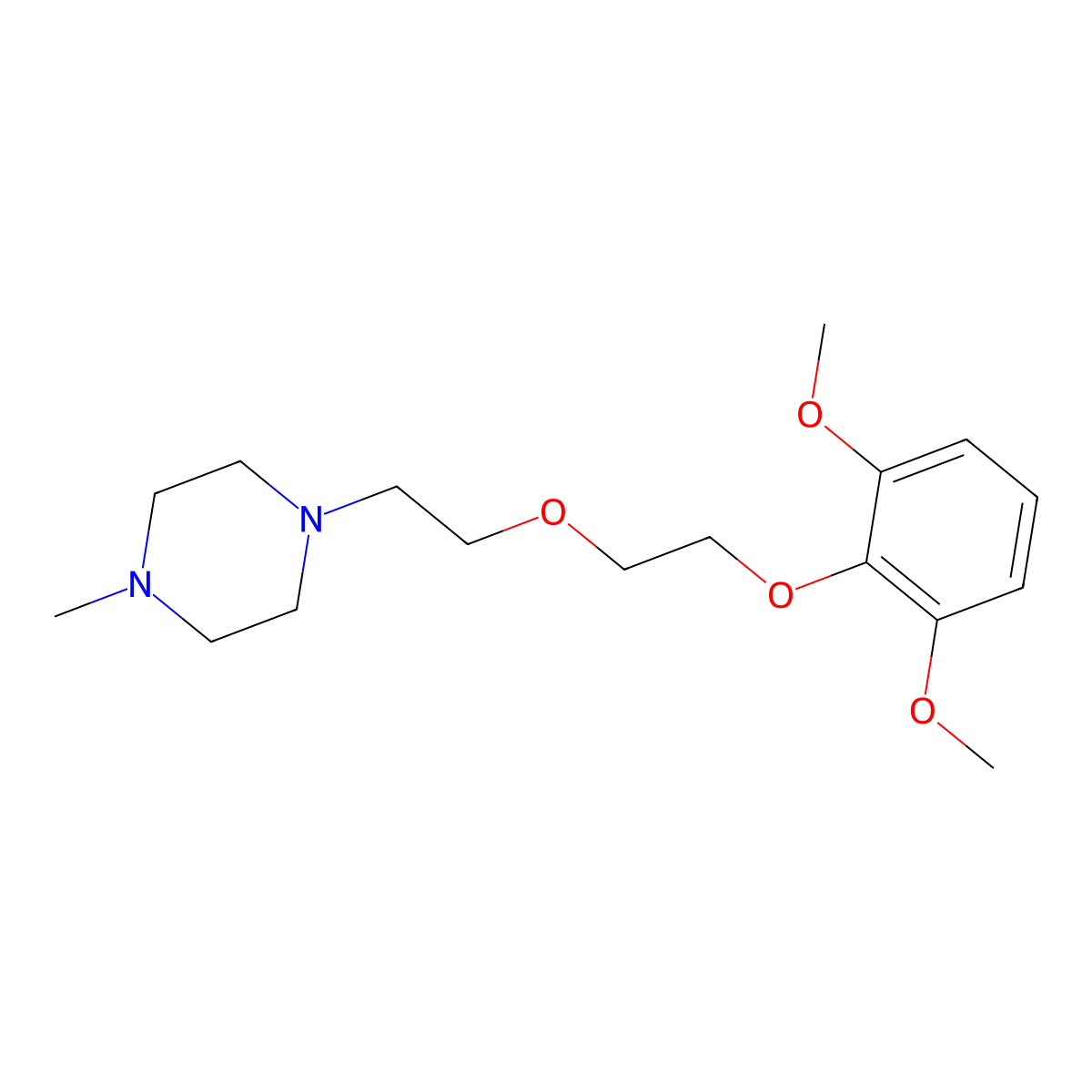 1-[2-[2-(2,6-Dimethoxyphenoxy)ethoxy]ethyl]-4-methylpiperazine molecular structure, CAS 373370-28-6
