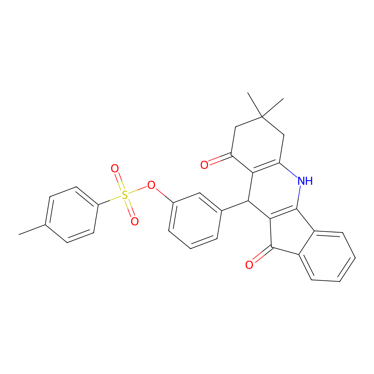 3-(7,7-dimethyl-9,11-dioxo-6,7,8,9,10,11-hexahydro-5H-indeno[1,2-b]quinolin-10-yl)phenyl 4-methylbenzenesulfonate molecular structure, CAS 373370-42-4