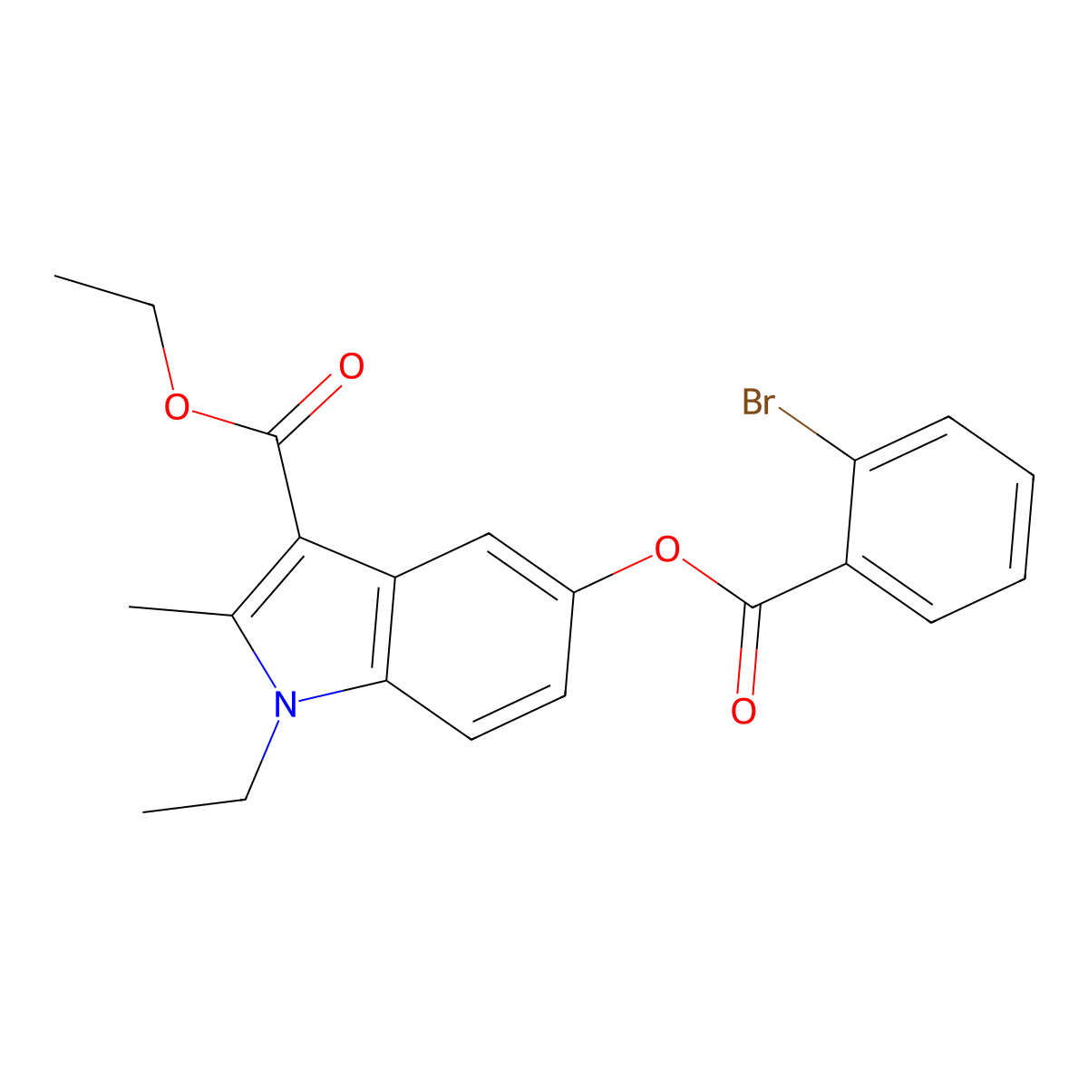 ethyl 5-[(2-bromobenzoyl)oxy]-1-ethyl-2-methyl-1H-indole-3-carboxylate molecular structure, CAS 373371-23-4