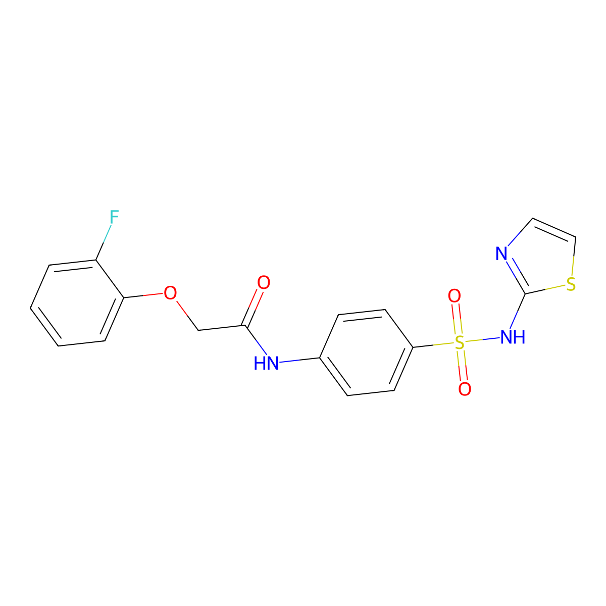 2-(2-fluorophenoxy)-N-[4-(1,3-thiazol-2-ylsulfamoyl)phenyl]acetamide molecular structure, CAS 373371-48-3