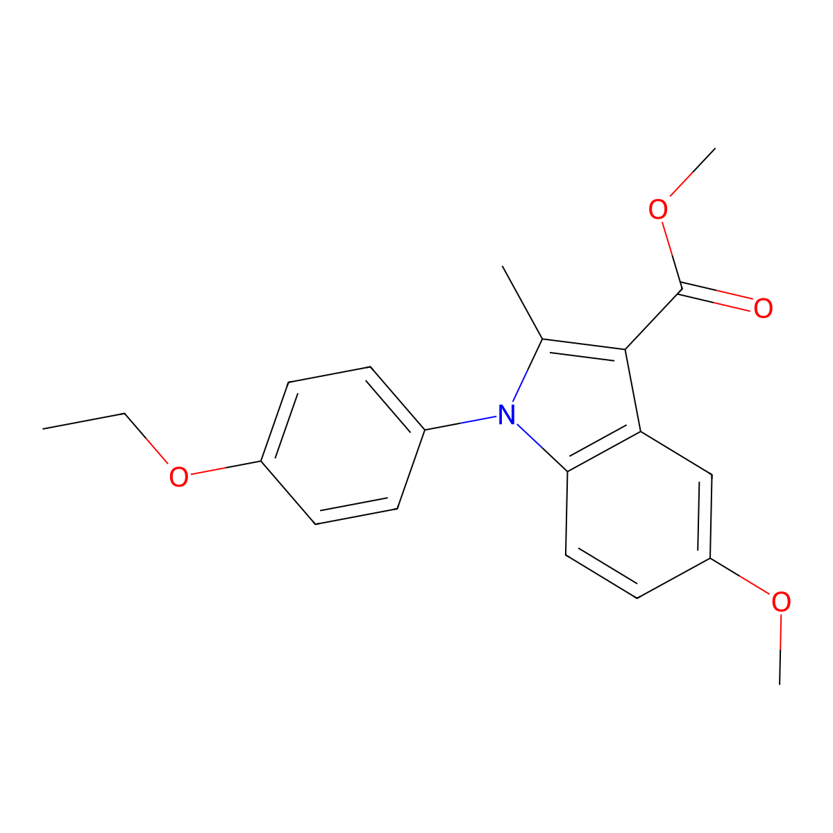 methyl 1-(4-ethoxyphenyl)-5-methoxy-2-methyl-1H-indole-3-carboxylate molecular structure, CAS 373371-69-8