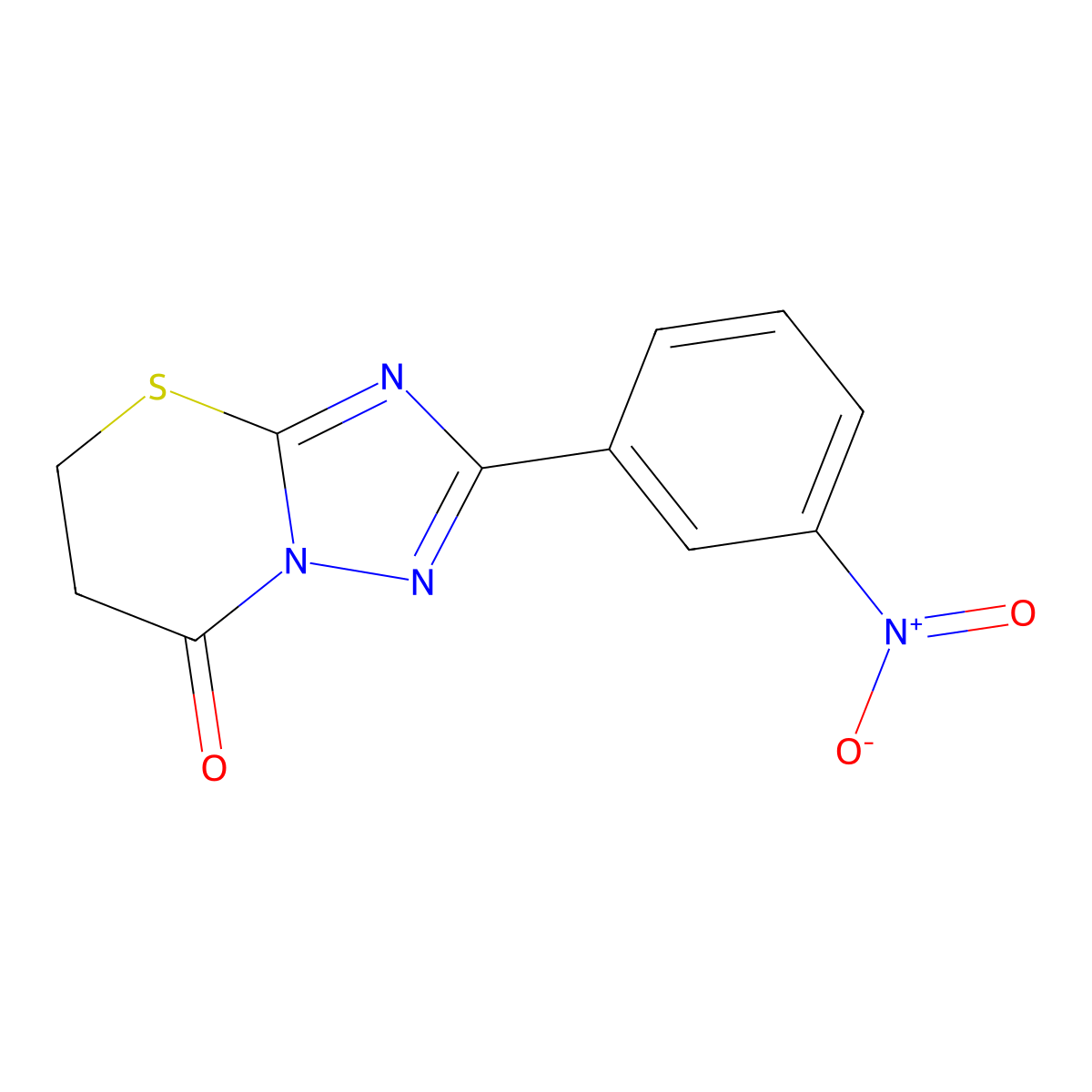 2-(3-Nitrophenyl)-5,6-dihydro-[1,2,4]triazolo[5,1-b][1,3]thiazin-7-one molecular structure, CAS 373371-83-6