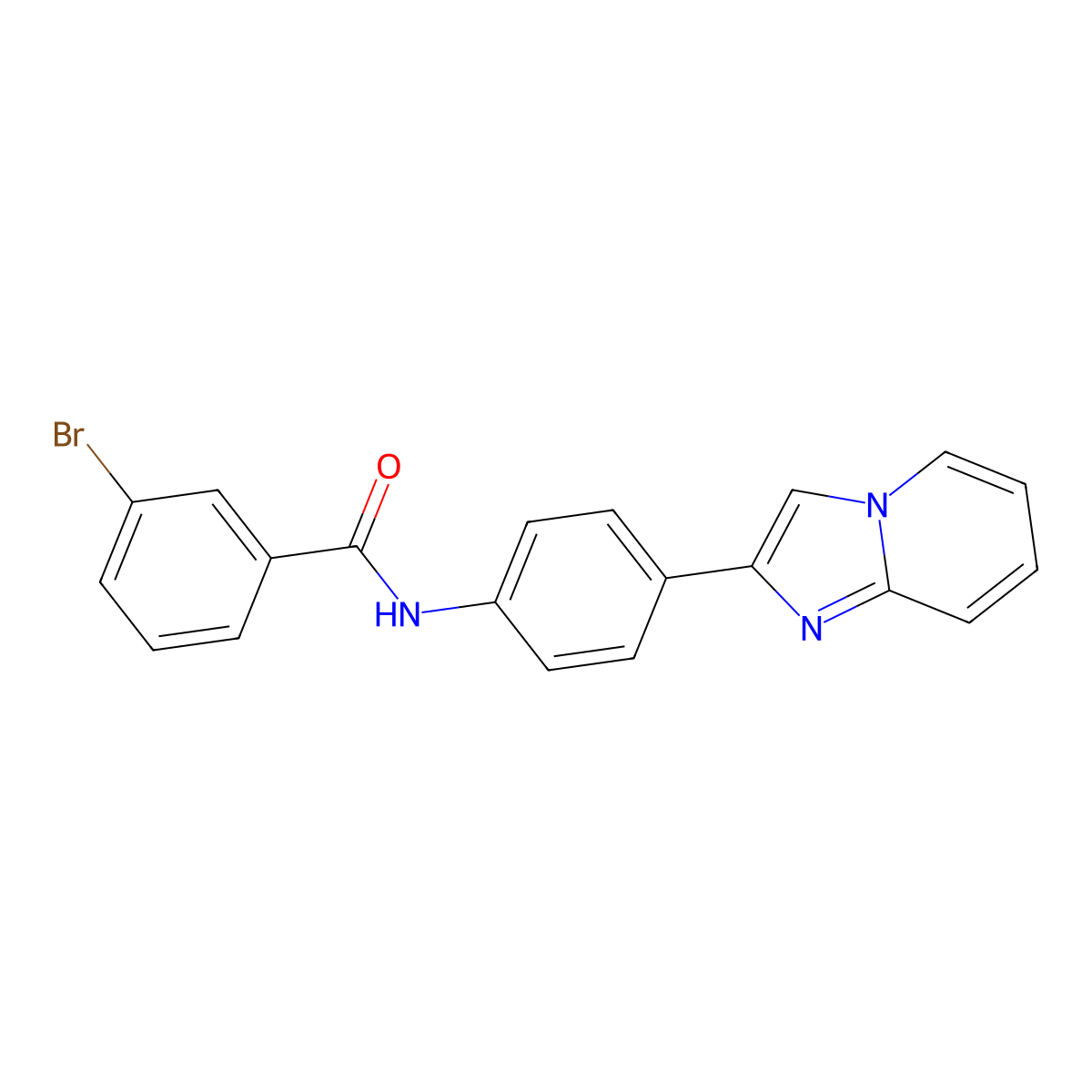 3-bromo-N-(4-imidazo[1,2-a]pyridin-2-ylphenyl)benzamide molecular structure, CAS 373371-99-4
