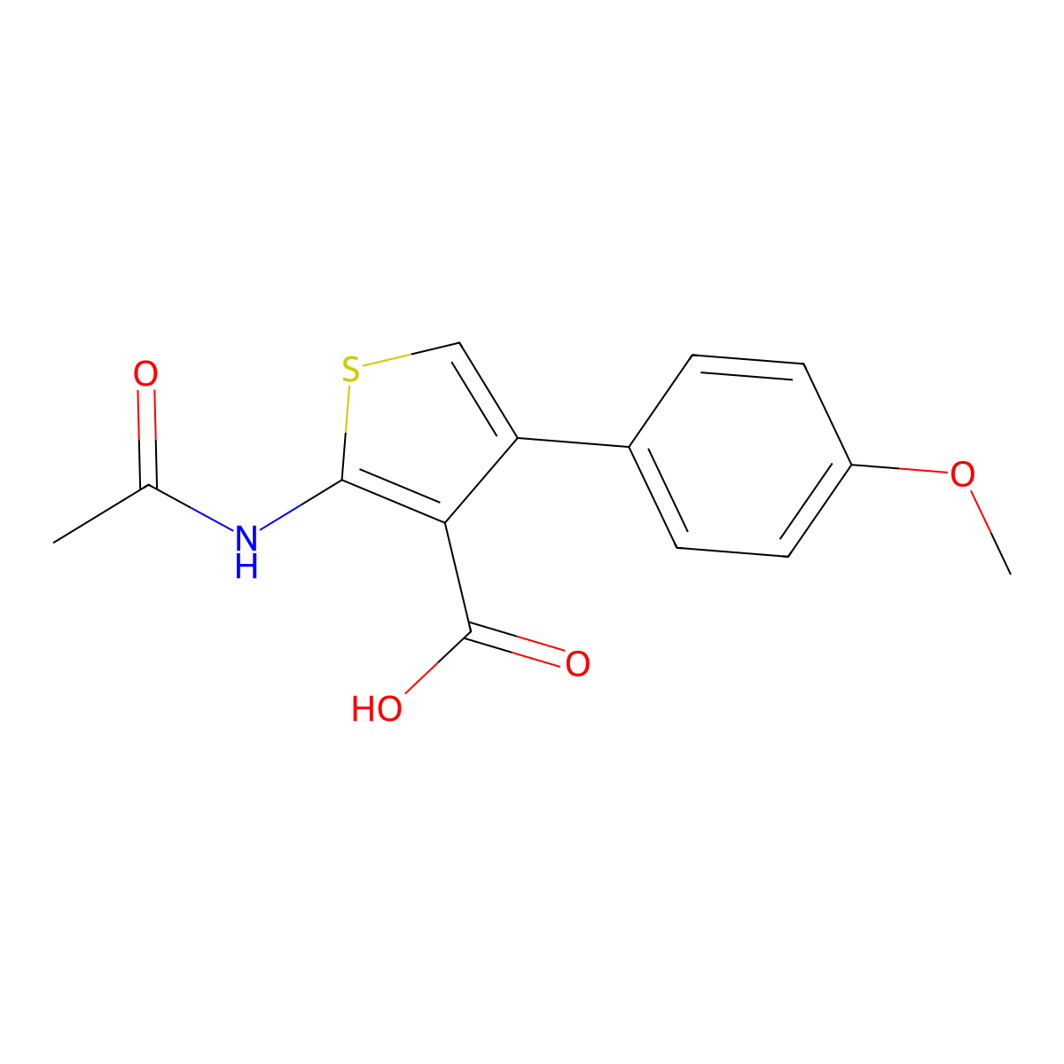 2-Acetamido-4-(4-methoxyphenyl)thiophene-3-carboxylic acid molecular structure, CAS 373372-26-0
