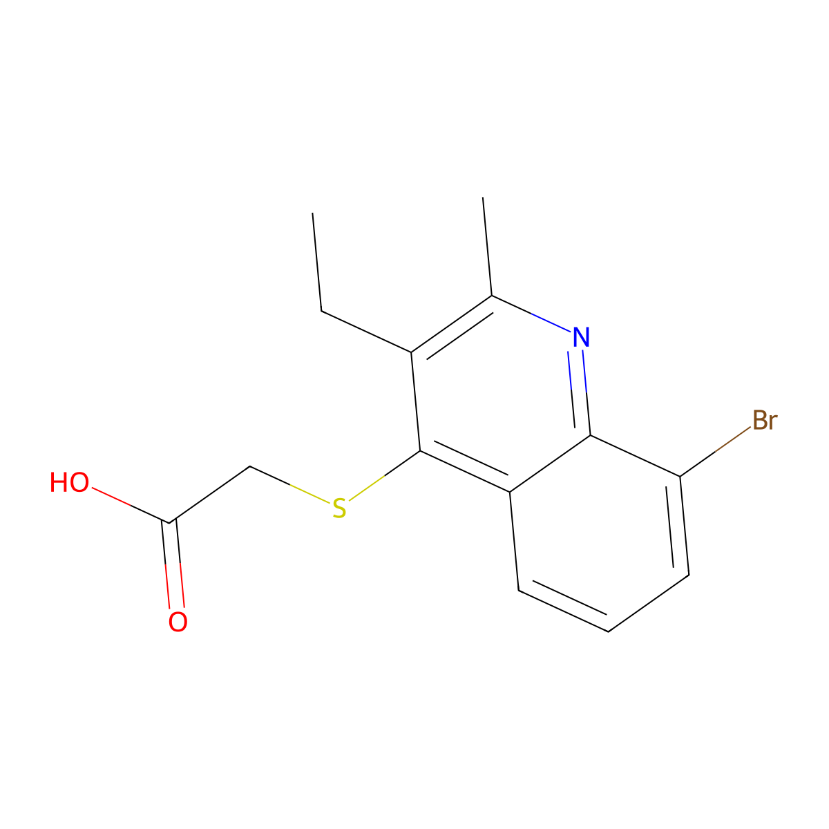 [(8-Bromo-3-ethyl-2-methylquinolin-4-yl)sulfanyl]acetic acid molecular structure, CAS 373373-59-2