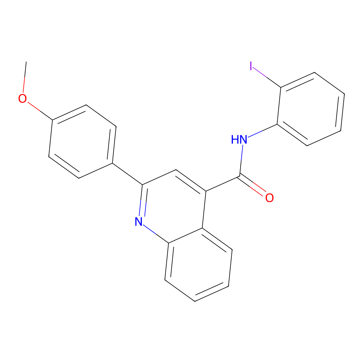 N-(2-iodophenyl)-2-(4-methoxyphenyl)quinoline-4-carboxamide molecular structure, CAS 373374-56-2