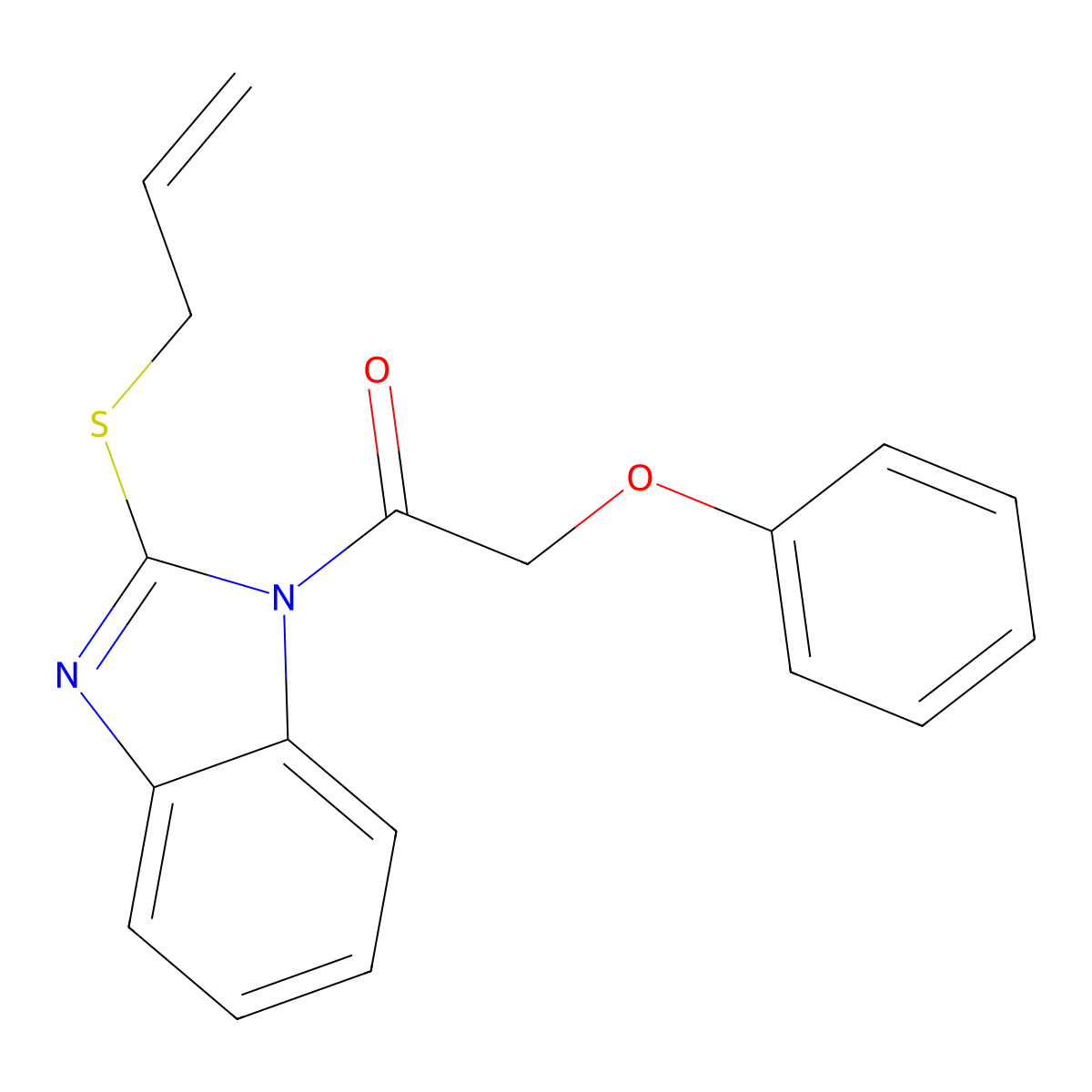 2-(Allylthio)-1-(phenoxyacetyl)-1H-benzimidazole molecular structure, CAS 373375-80-5