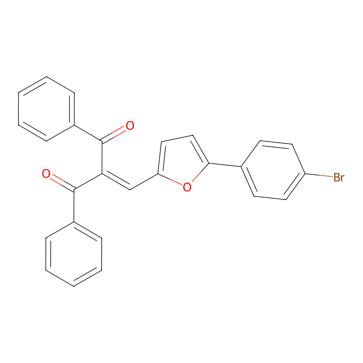 2-((5-(4-Bromophenyl)-2-furyl)methylene)-1,3-diphenyl-1,3-propanedione molecular structure, CAS 373375-94-1