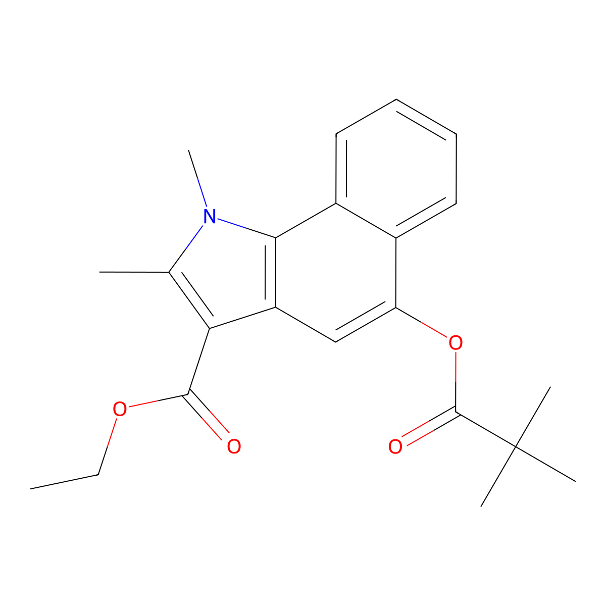 ethyl 5-[(2,2-dimethylpropanoyl)oxy]-1,2-dimethyl-1H-benzo[g]indole-3-carboxylate molecular structure, CAS 373377-08-3