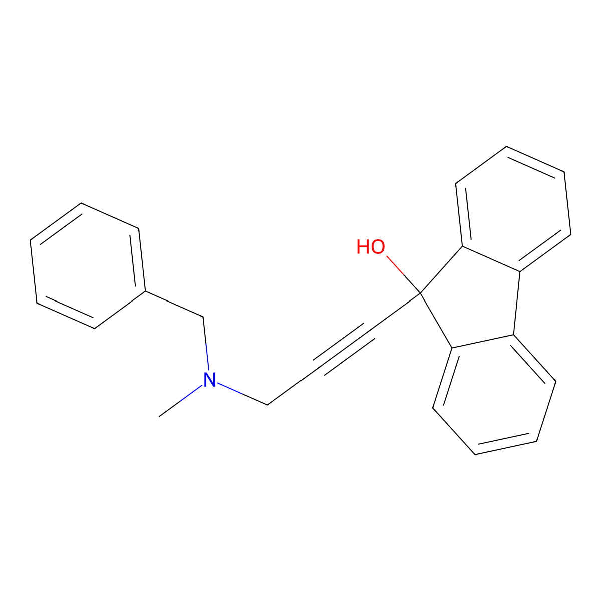 9-[3-[Benzyl(methyl)amino]prop-1-ynyl]fluoren-9-ol molecular structure, CAS 373377-36-7