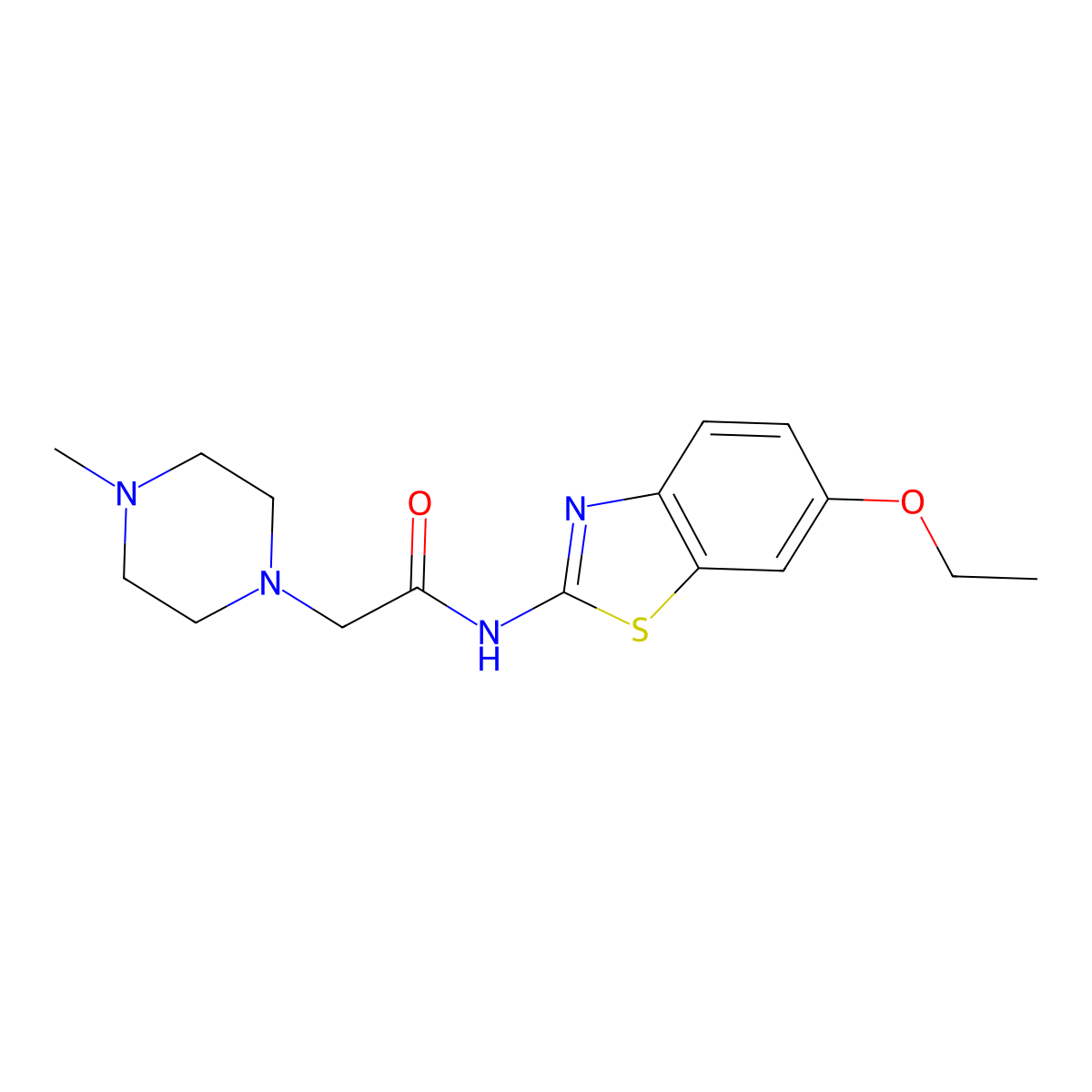 N-(6-ethoxy-1,3-benzothiazol-2-yl)-2-(4-methylpiperazin-1-yl)acetamide molecular structure, CAS 373377-61-8