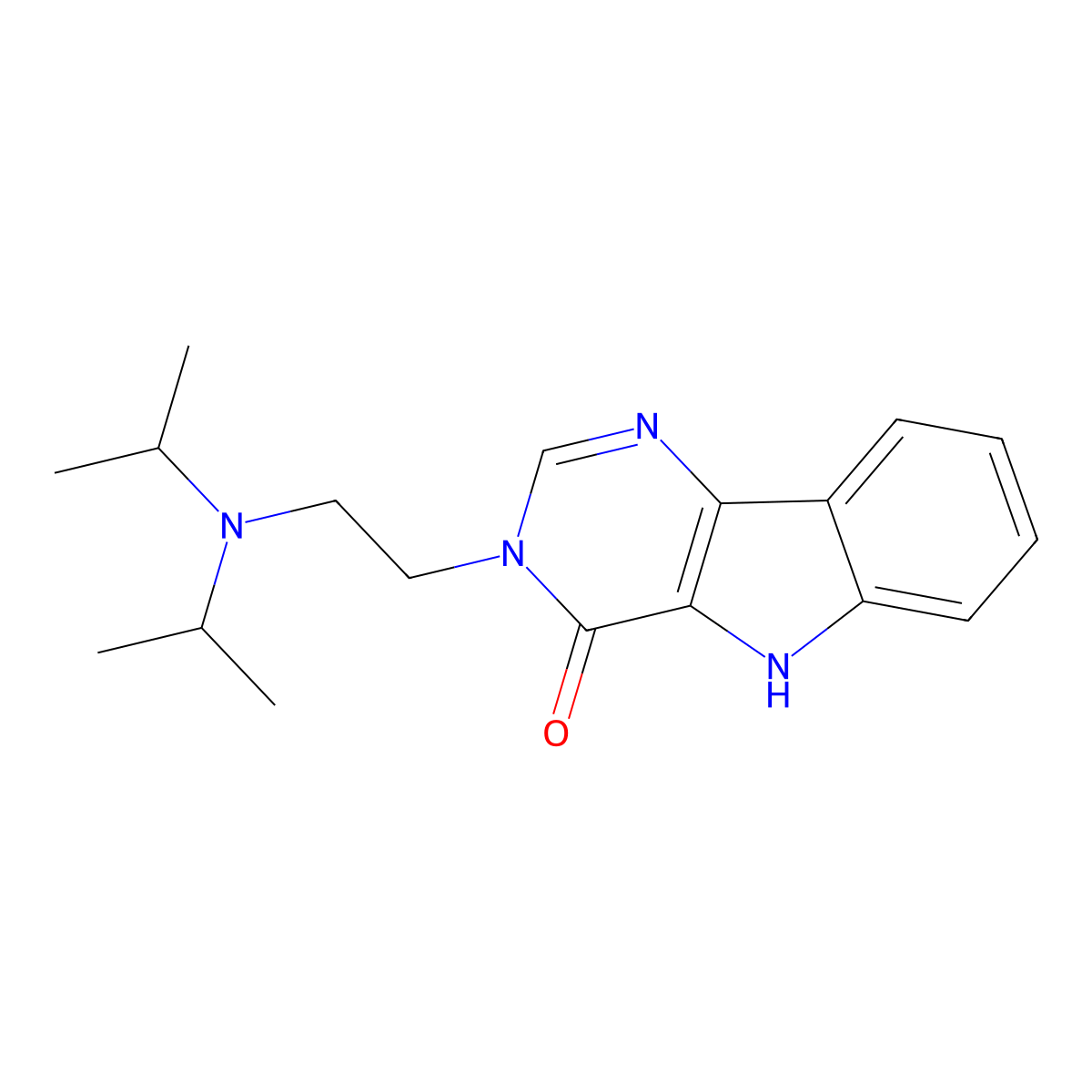 3-[2-[di(propan-2-yl)amino]ethyl]-5H-pyrimido[5,4-b]indol-4-one molecular structure, CAS 373377-63-0