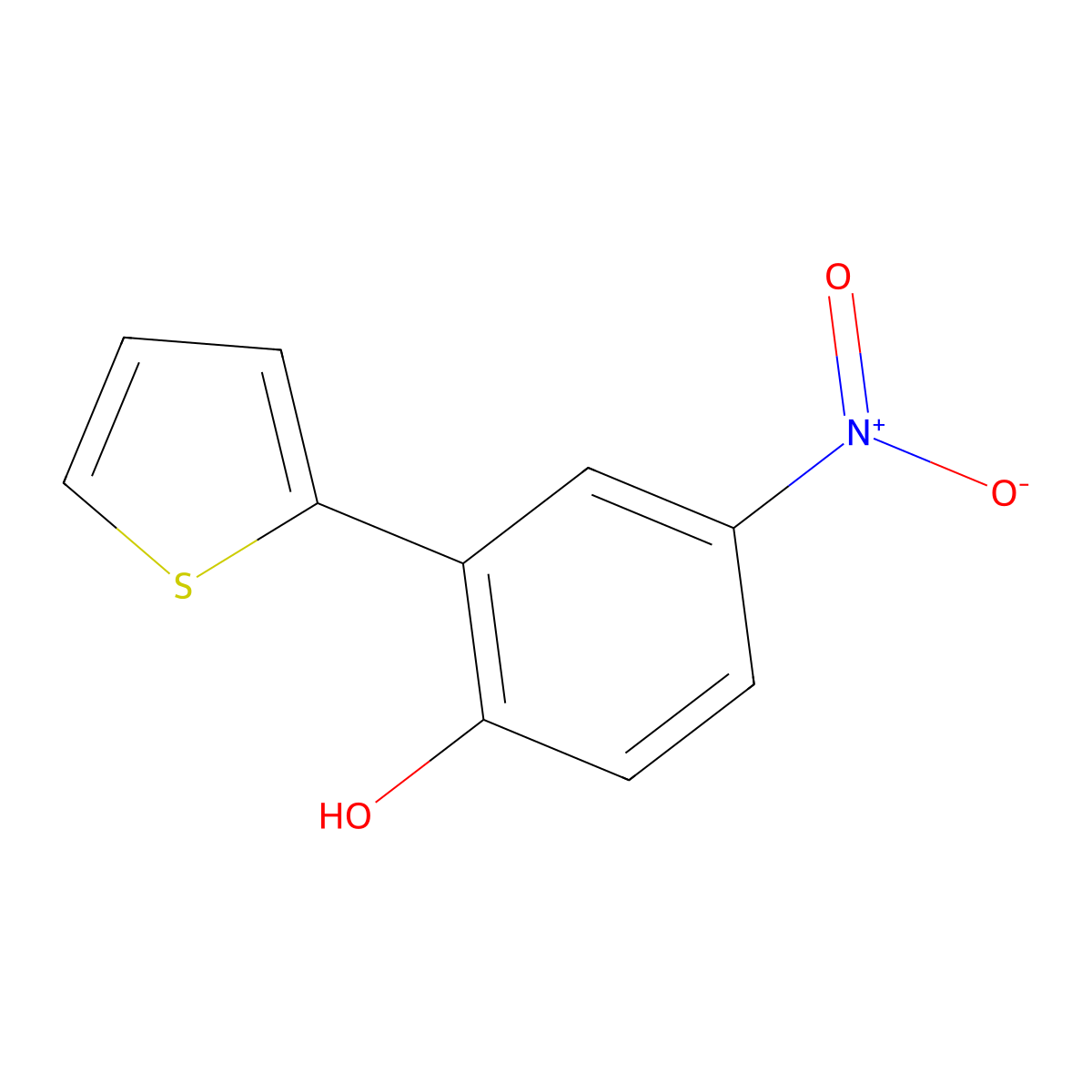 4-Nitro-2-(thiophen-2-yl)phenol molecular structure, CAS 373380-63-3