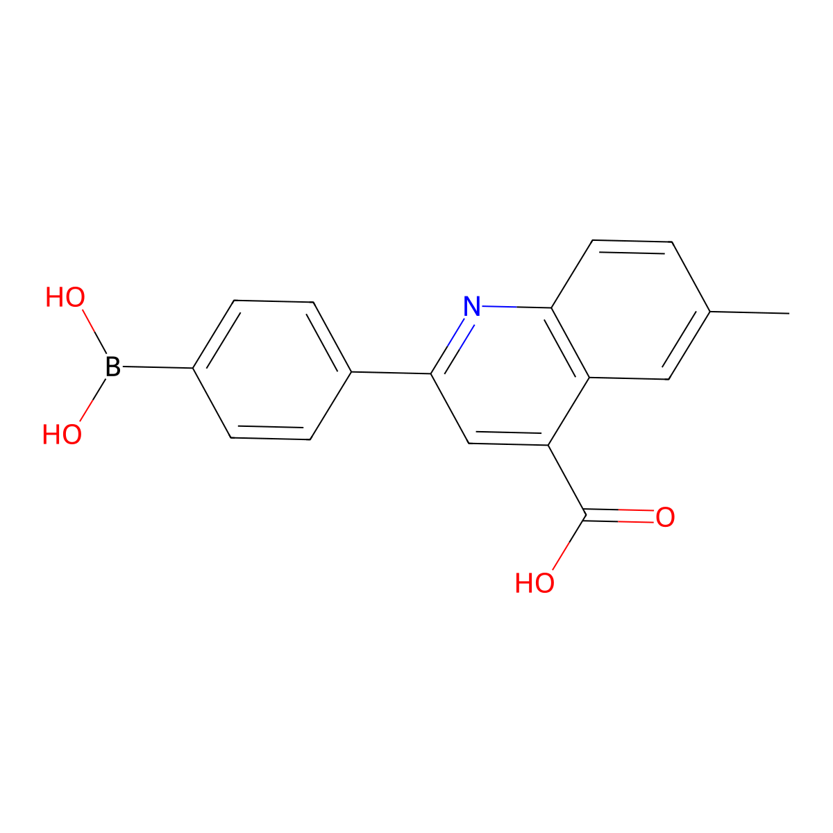 2-(4-Dihydroxyborane)phenyl-4-carboxy-6-methylquinoline molecular structure, CAS 373384-16-8