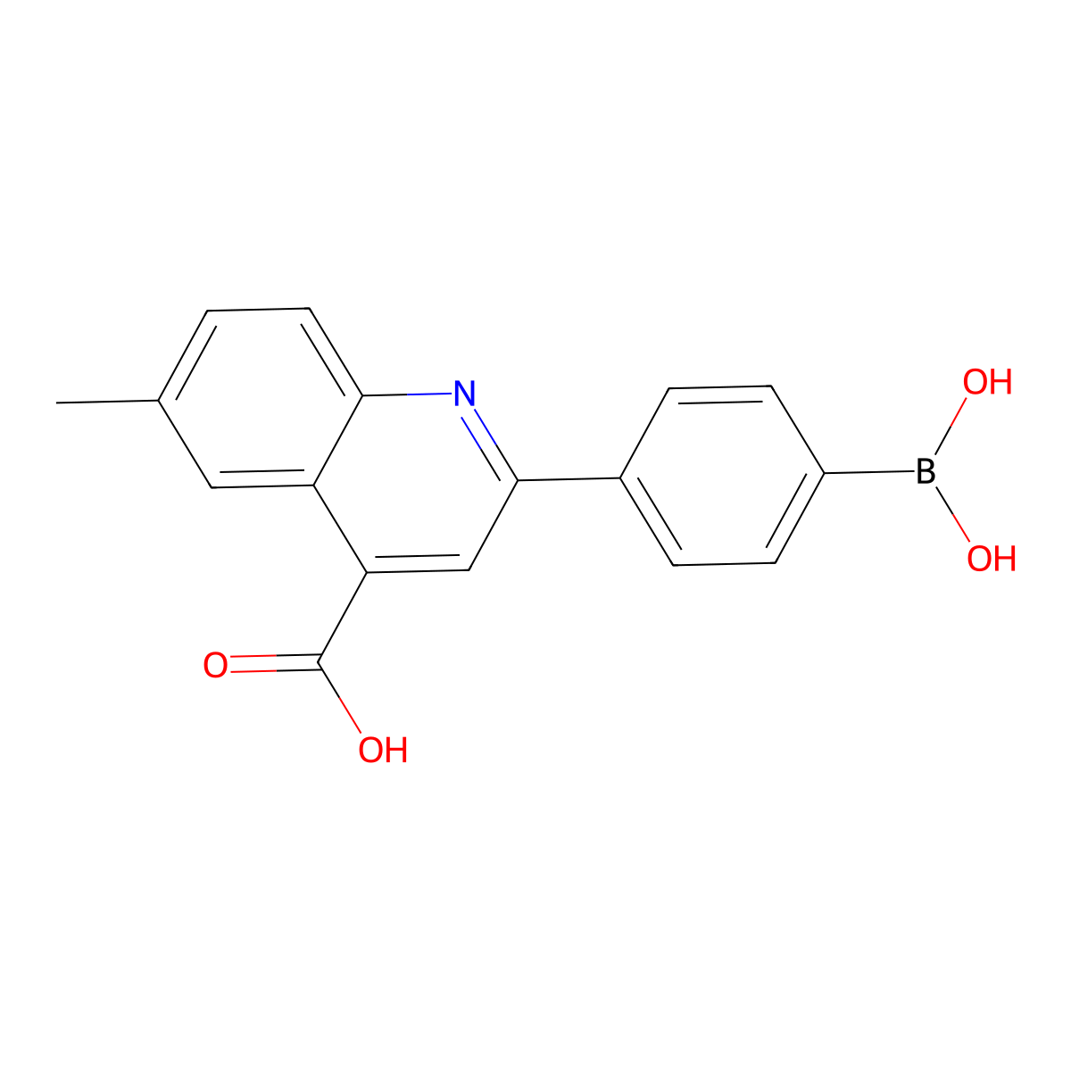 2-(4-Dihydroxyborane)phenyl-4-carboxy-6-methylquinoline molecular structure, CAS 373384-16-8