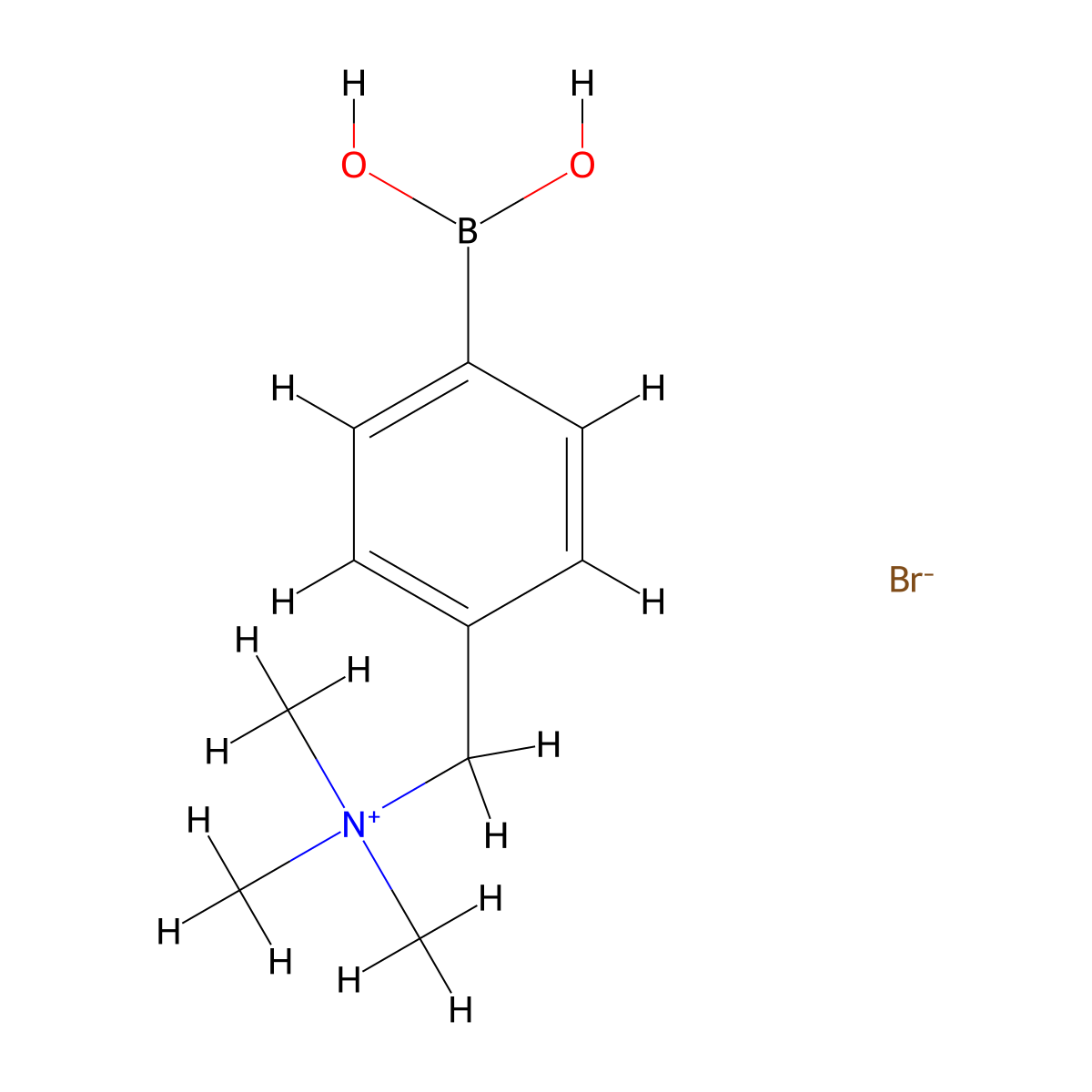 4-(Trimethylammonium)methylphenylboronic acid bromide salt molecular structure, CAS 373384-20-4