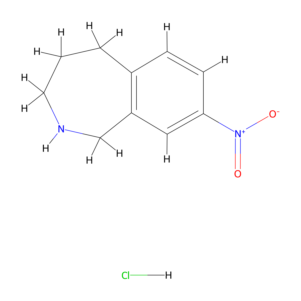8-Nitro-2,3,4,5-tetrahydro-1H-benzo[c]azepine hydrochloride molecular structure, CAS 373385-03-6