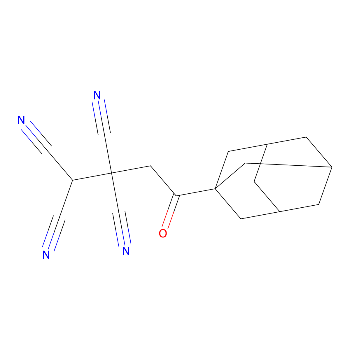 3-(1-Adamantyl)-1-cyano-1-(dicyanomethyl)-3-oxopropyl cyanide molecular structure, CAS 373387-37-2