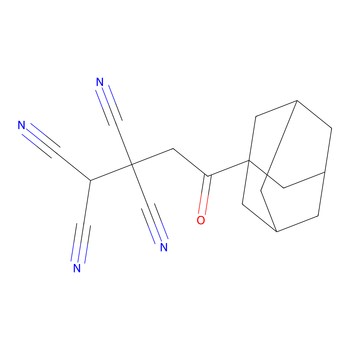 3-(1-Adamantyl)-1-cyano-1-(dicyanomethyl)-3-oxopropyl cyanide molecular structure, CAS 373387-37-2