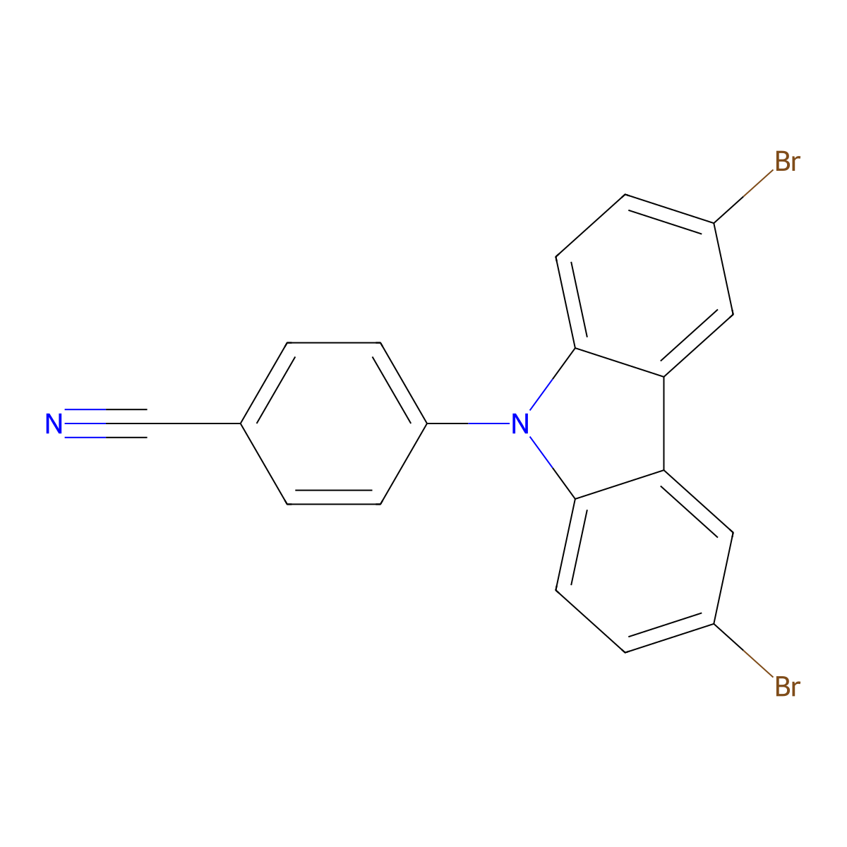 4-(3,6-Dibromo-9H-carbazol-9-yl)benzonitrile molecular structure, CAS 373389-97-0