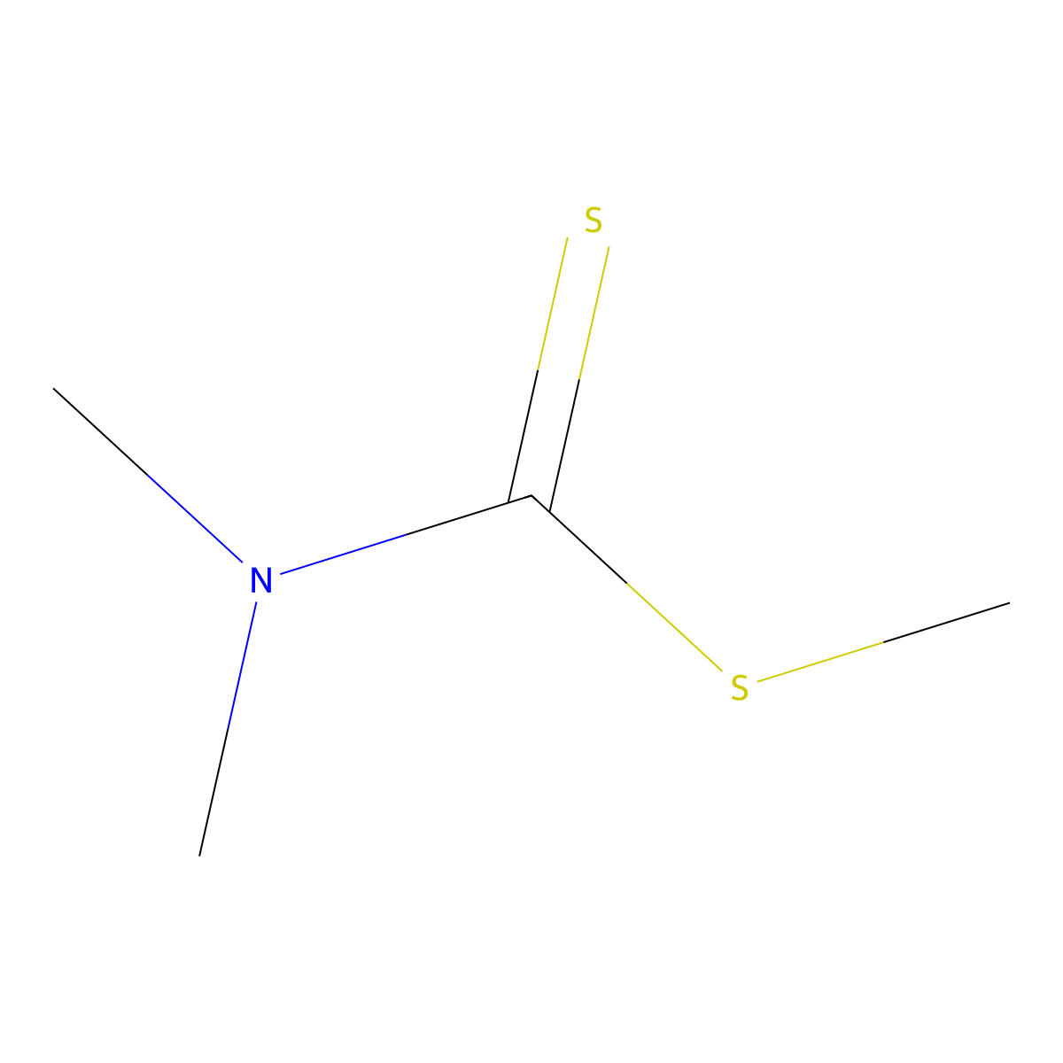 Methyl dimethyldithiocarbamate molecular structure, CAS 3735-92-0
