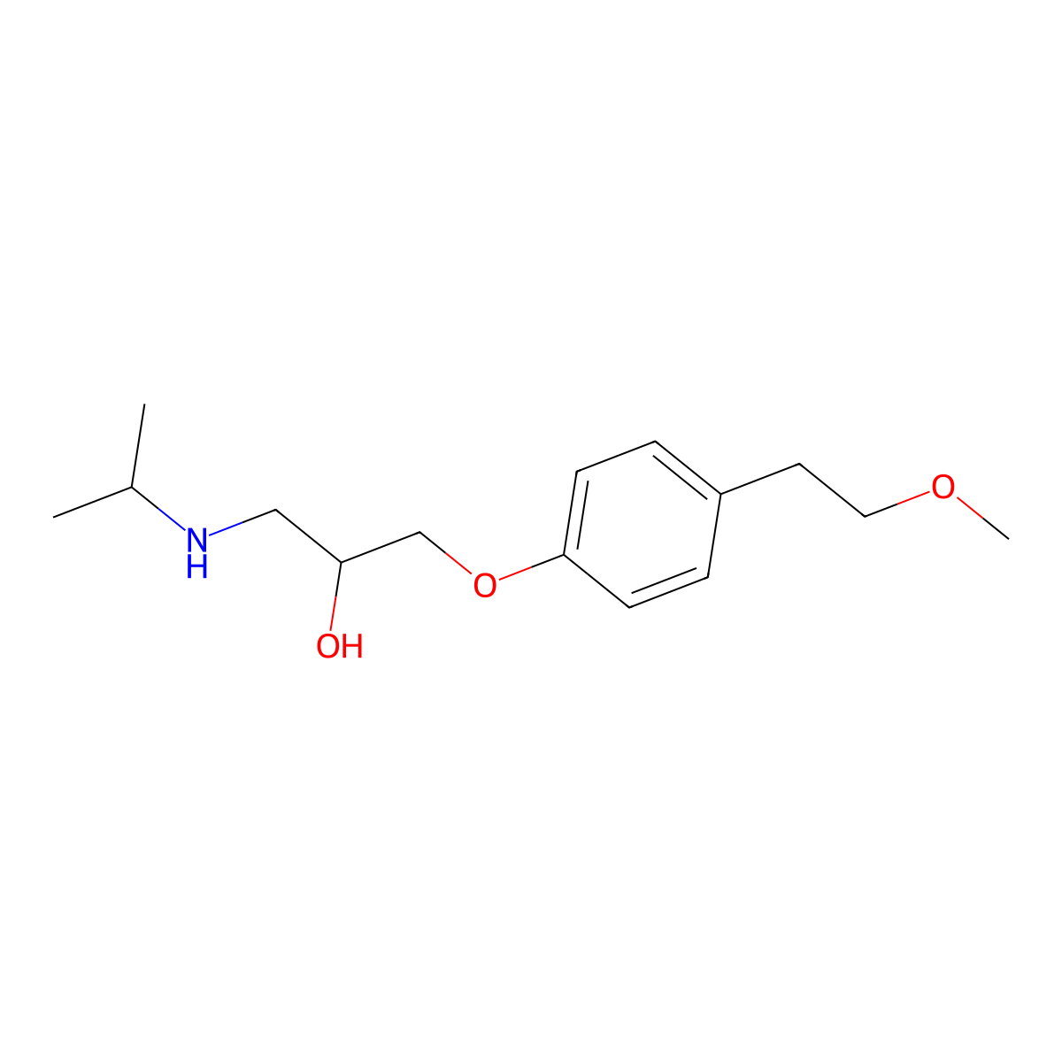 Metoprolol molecular structure, CAS 37350-58-6
