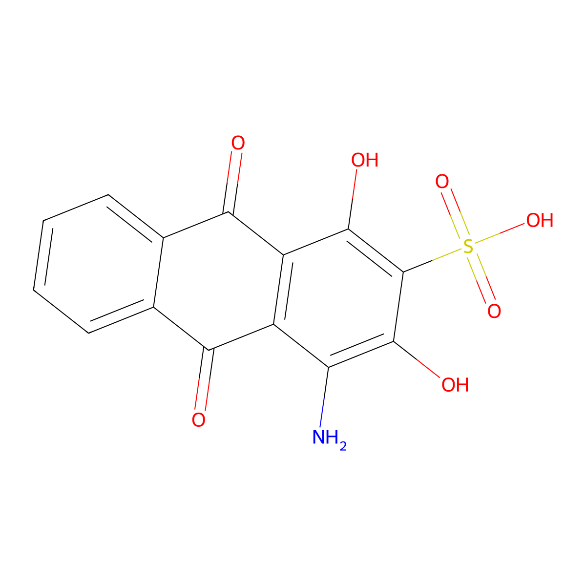 Nuclear fast red free acid molecular structure, CAS 3736-24-1