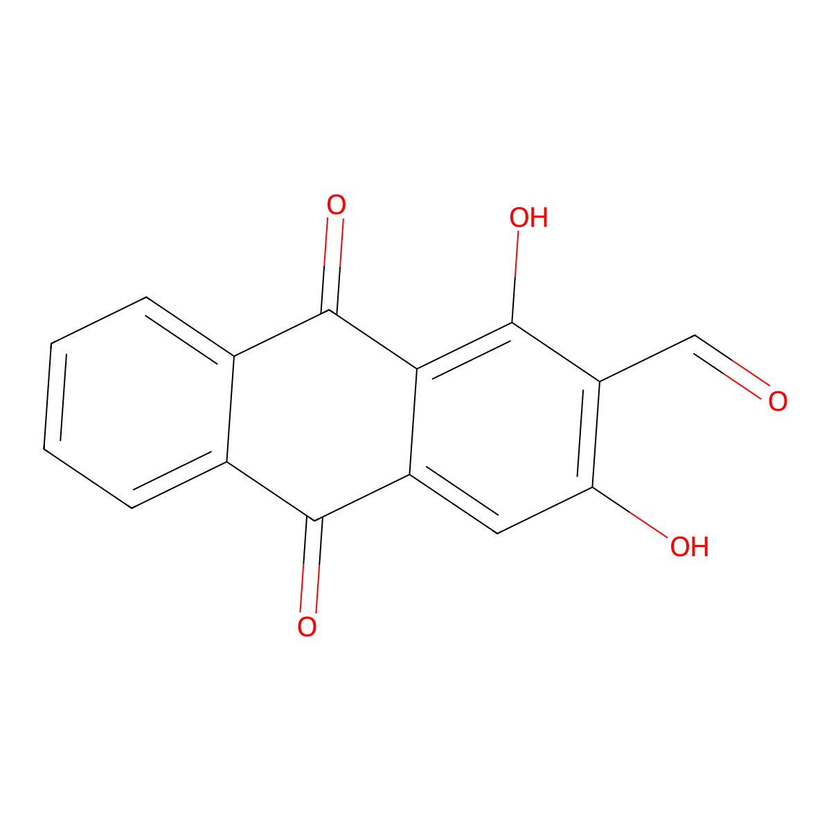 Nordamnacanthal molecular structure, CAS 3736-59-2