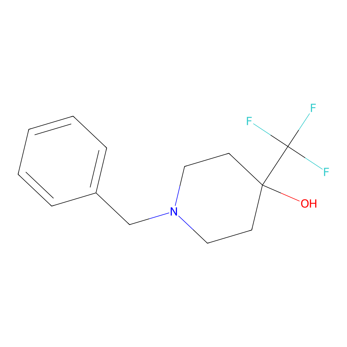 1-Benzyl-4-(trifluoromethyl)piperidin-4-ol molecular structure, CAS 373603-70-4