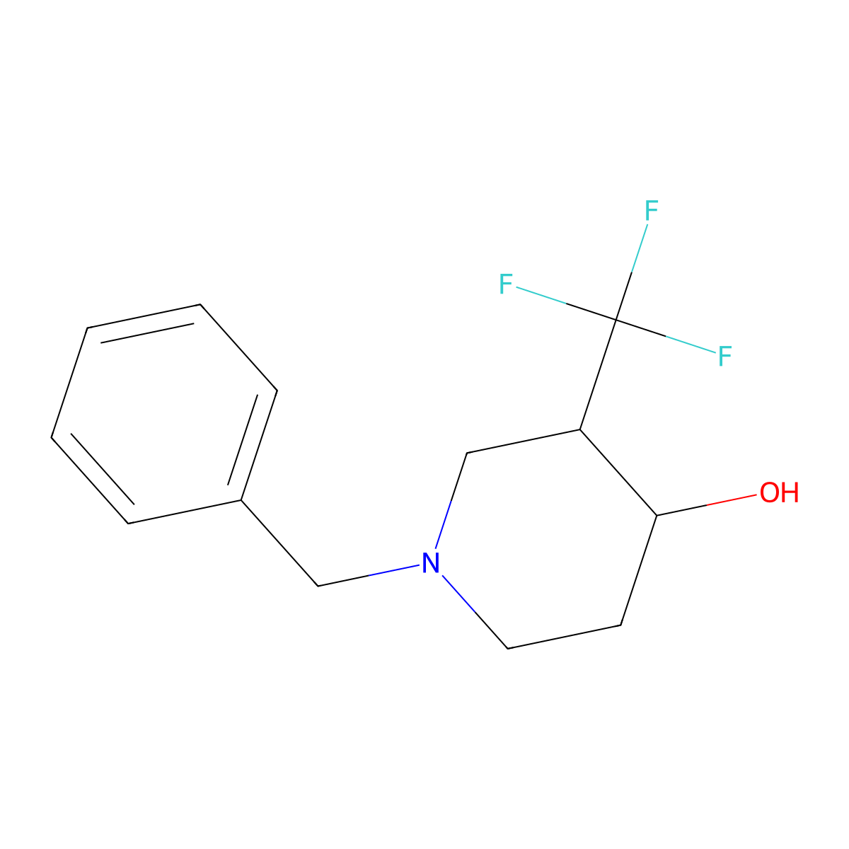 1-Benzyl-3-(trifluoromethyl)piperidin-4-ol molecular structure, CAS 373603-87-3