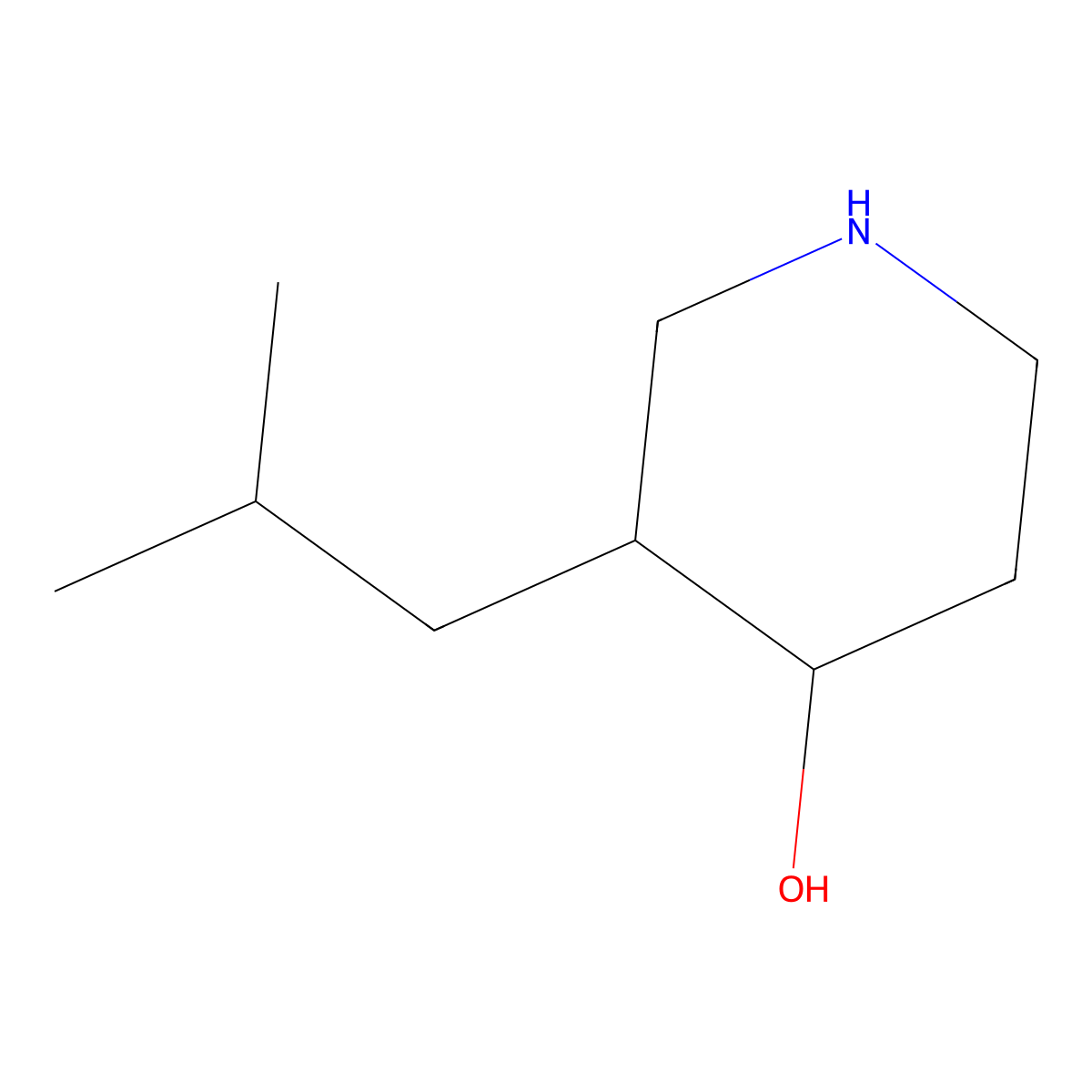3-(2-Methylpropyl)piperidin-4-OL molecular structure, CAS 373604-18-3